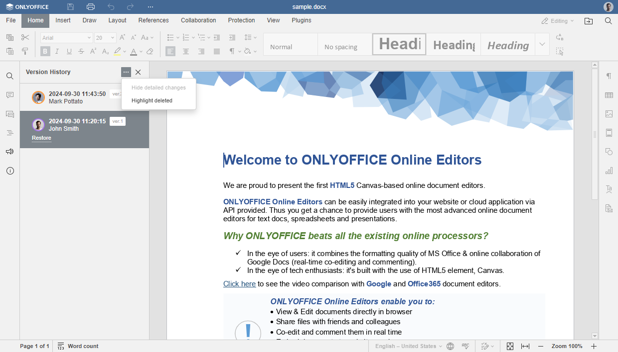 ONLYOFFICE Docs 8.2 released: PDF collaborative editing, revamped interface, optimized performance, RTL in sheets, and more