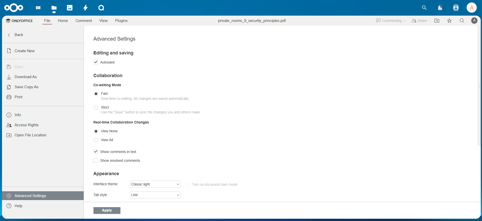 ONLYOFFICE connector for Nextcloud v9.5: how to collaborate on PDF files