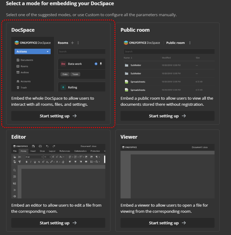 Integrating ONLYOFFICE DocSpace into a Single Page Application