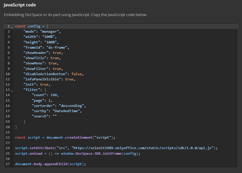 Integrating ONLYOFFICE DocSpace into a Single Page Application